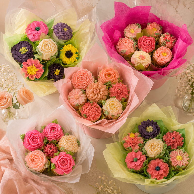 Floral Cupcake Bouquets and Displays