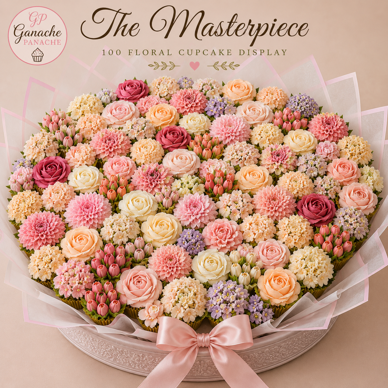 🎨 The Masterpiece (100 Floral Cupcakes)