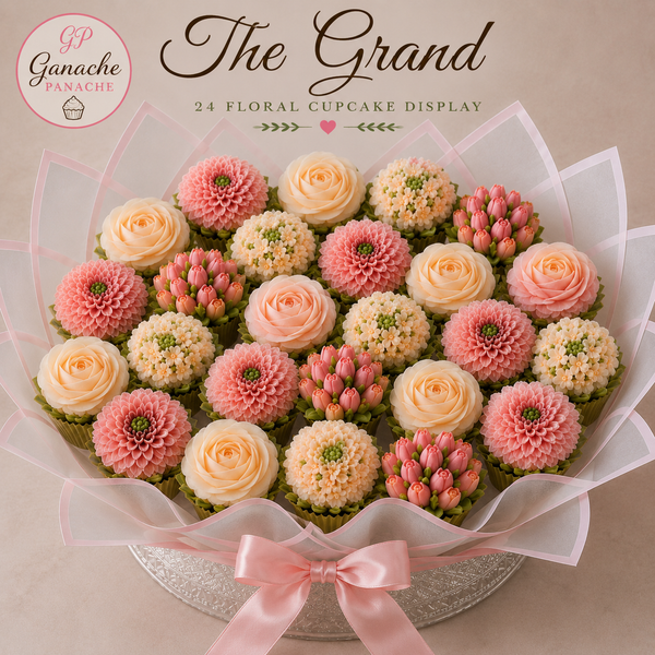 🌹 The Grand (24 Floral Cupcakes)