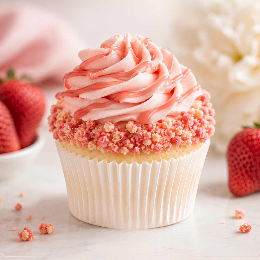 🍓 Strawberry Crunch Cupcakes