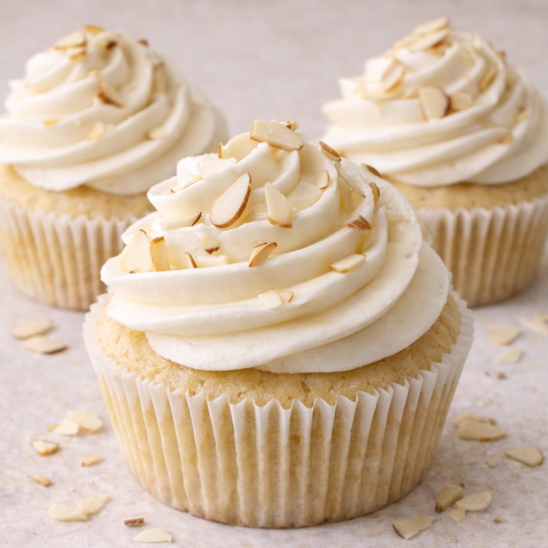 Classic White Almond Cupcakes